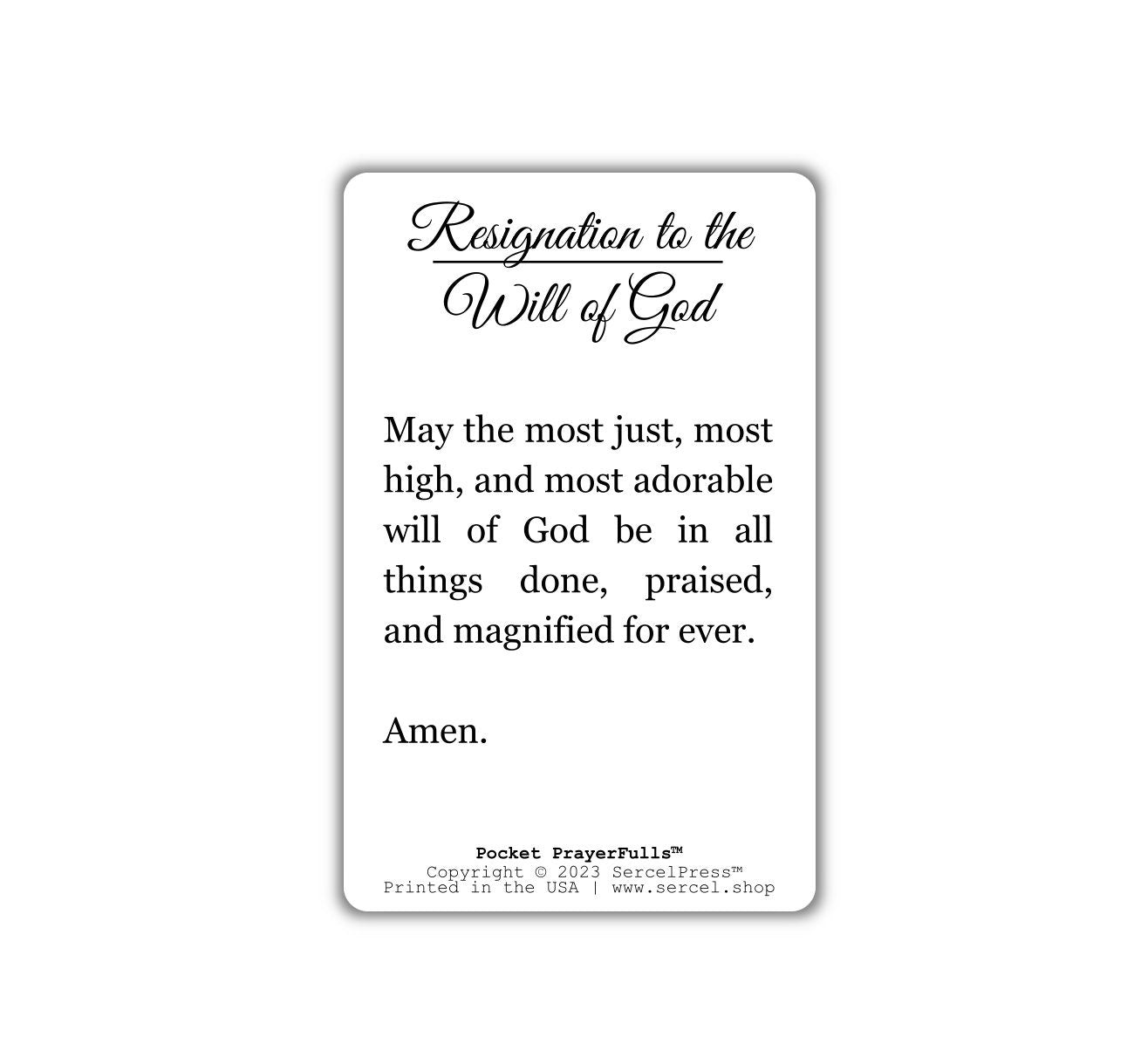 Resignation to the Will of God: Pocket PrayerFulls™ | Durable Wallet Prayer Cards | Catholic Prayers