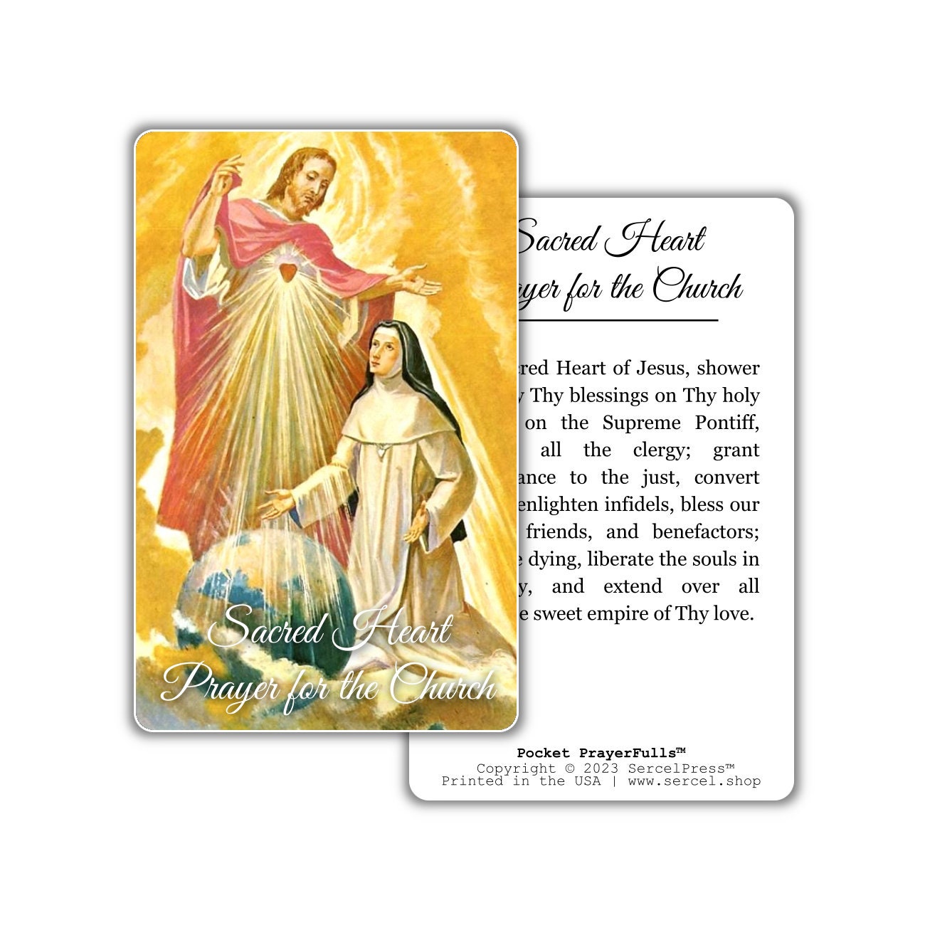 Sacred Heart Prayer for the Church: Pocket PrayerFulls™ | Durable Wallet Prayer Cards | Catholic Prayers