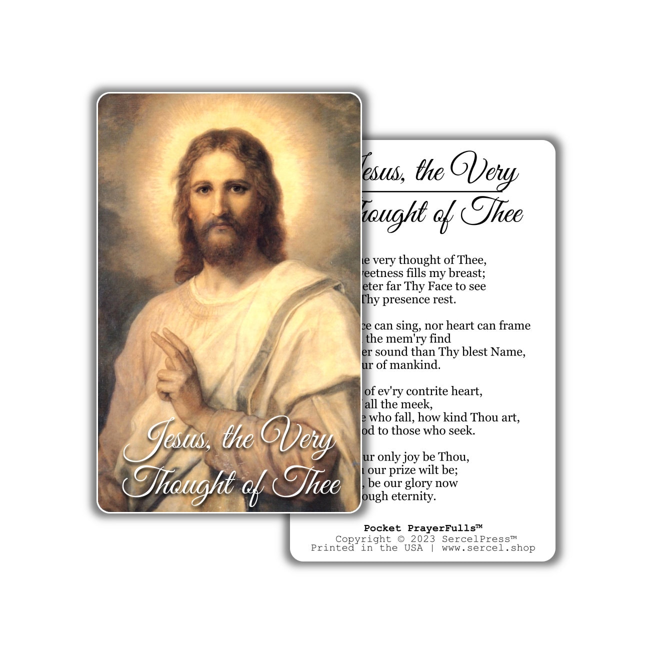 Jesus, the Very Thought of Thee: Pocket PrayerFulls™ | Durable Wallet Prayer Cards | Catholic Hymns