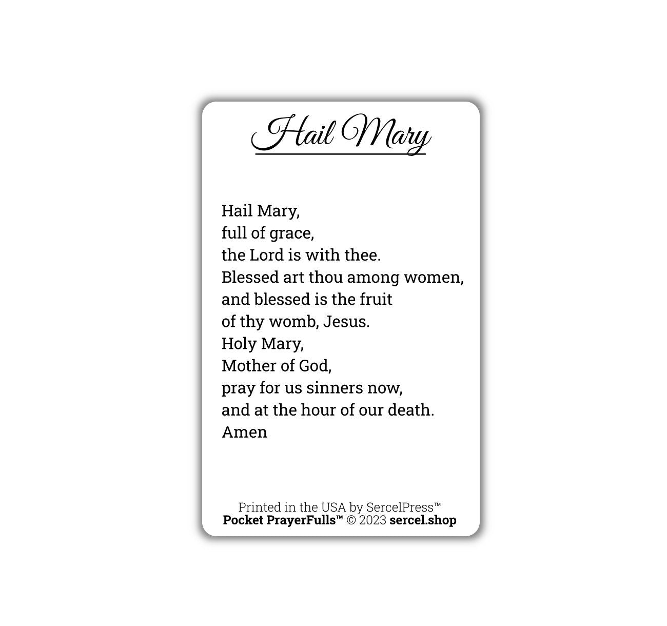 Hail Mary: Pocket PrayerFulls™ | Durable Wallet Prayer Cards | Catholic Prayers