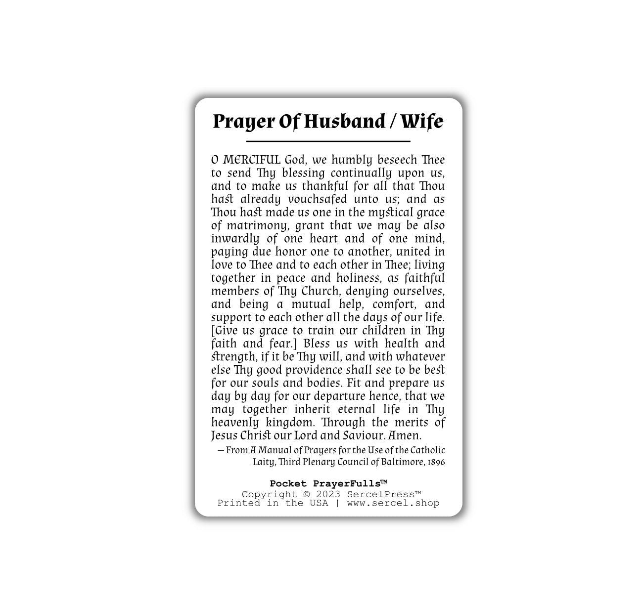 Saints Louis & Zelie Martin | Pocket PrayerFulls™ | Uncompromising Holy Cards — Built to Last. Backed for Life