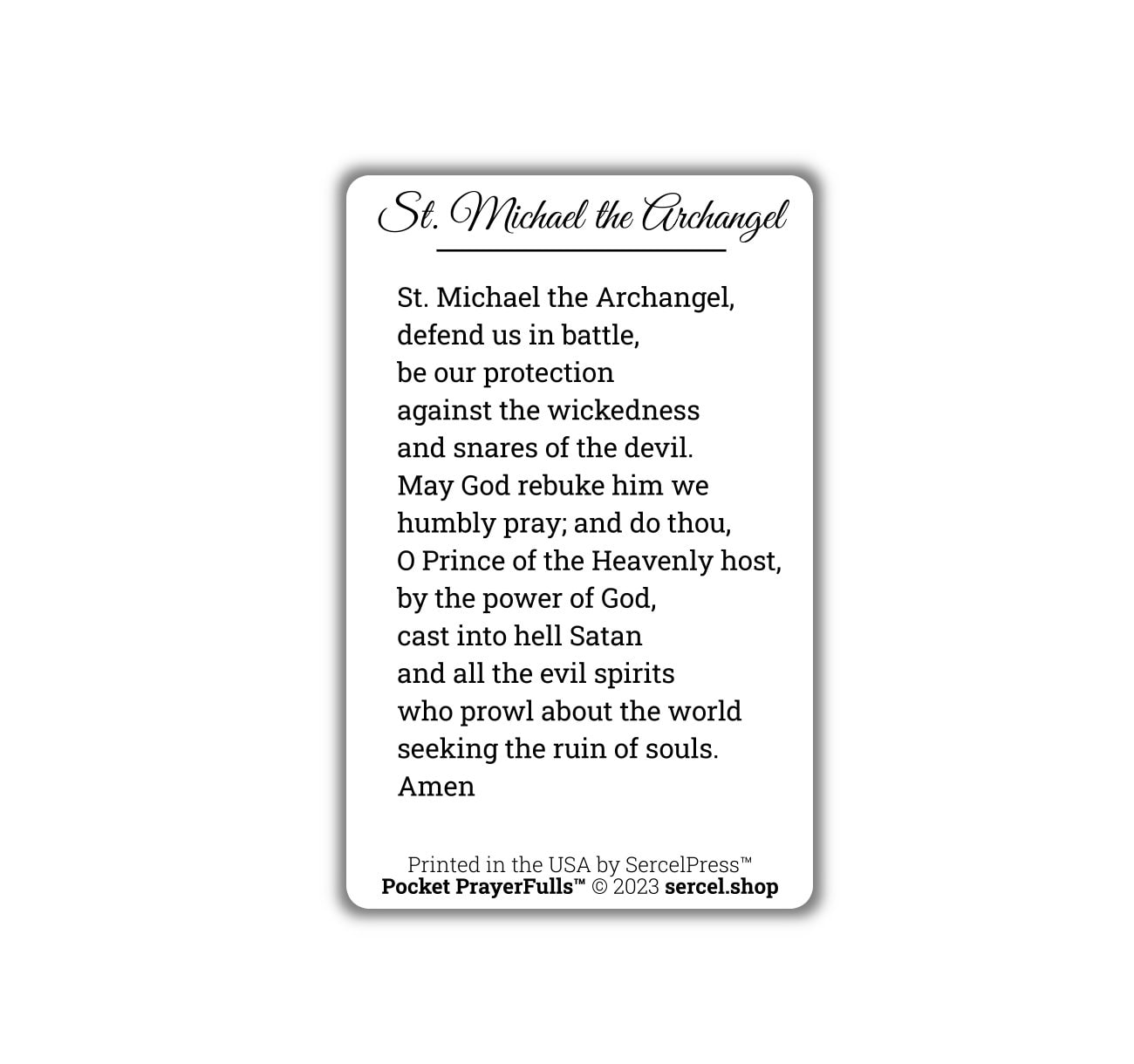 St. Michael the Archangel: Pocket PrayerFulls™ | Uncompromising Holy Cards—Built to Last. Backed for Life | Catholic Prayers
