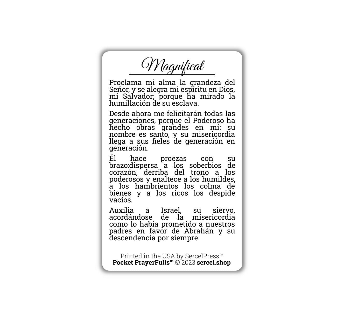 Magnificat in Spanish: Pocket PrayerFulls™ | Durable Wallet Prayer Cards | Catholic Prayers