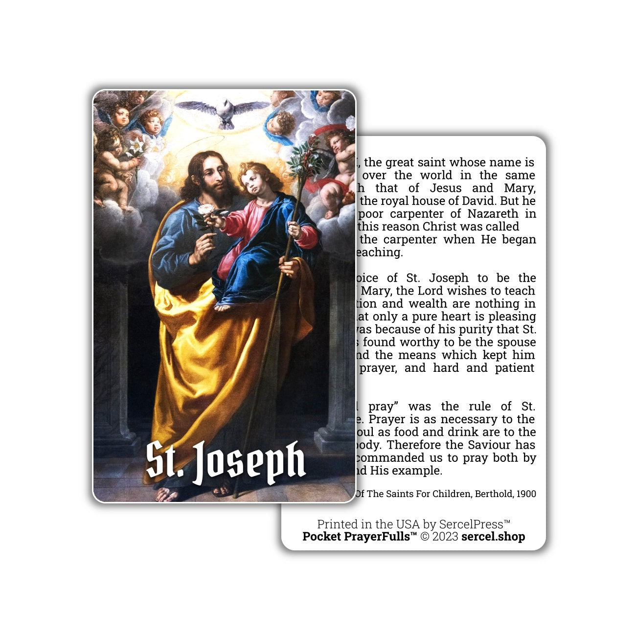 Saint Joseph: Pocket PrayerFulls™ | Durable Wallet Holy Cards | Catholic Saints