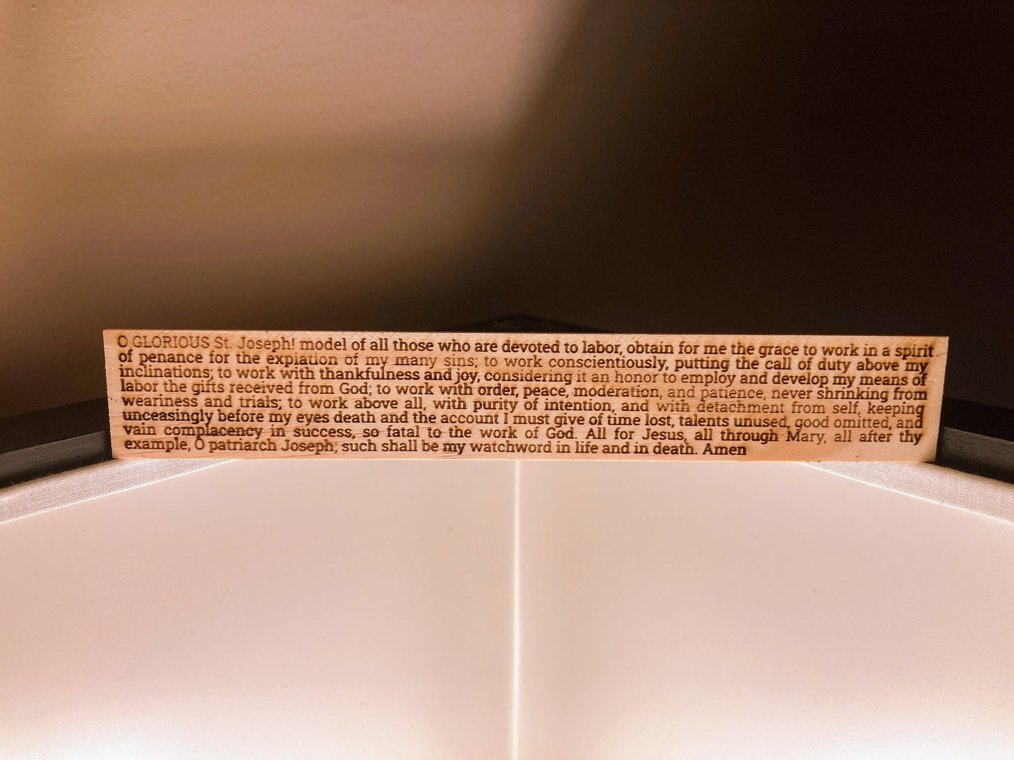 Prayer to St. Joseph the Worker | Natural Pine Wood Ruler | Laser Engraved | Wood Burning | Catholic Saints | Catholic Prayers