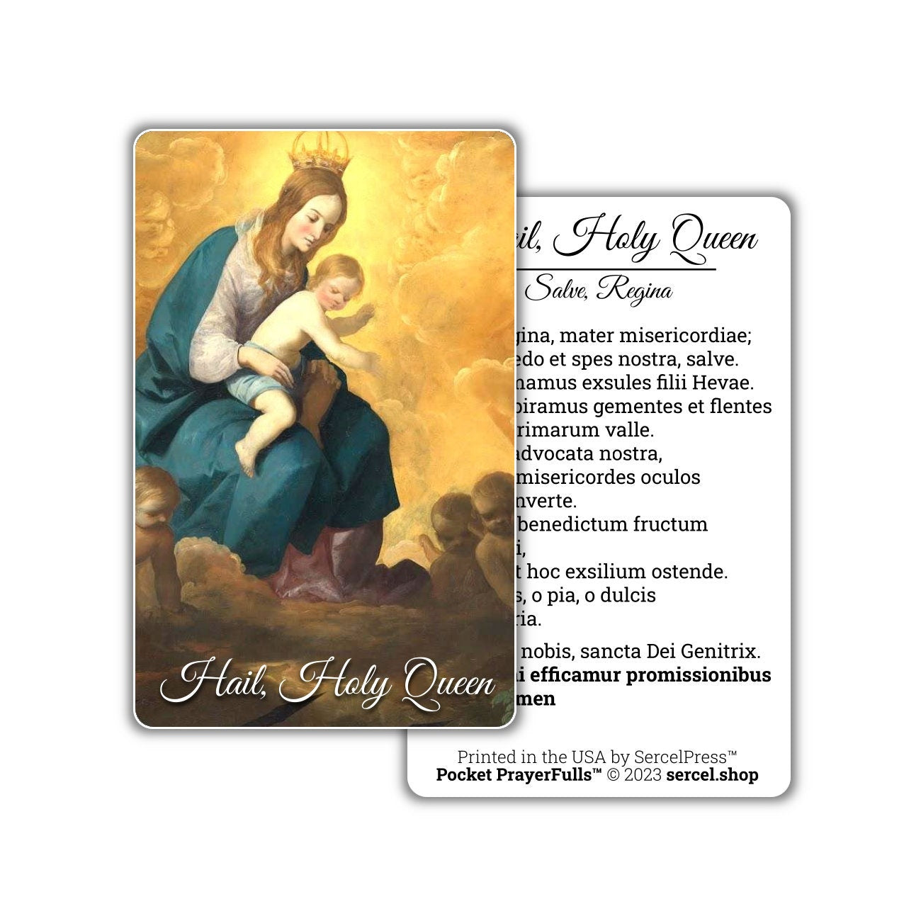Latin Rosary Prayers Collection — Set of 6 Holy Cards | Pocket PrayerFulls™ | Uncompromising Holy Cards — Built to Last. Backed for Life