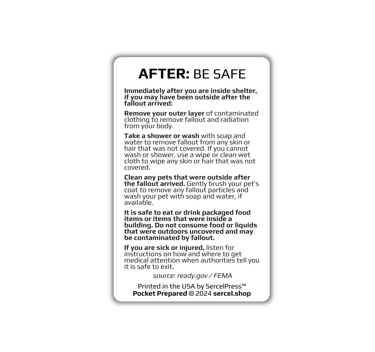 How to Survive a Nuclear Explosion | Pocket Prepared | Durable Wallet Emergency Response Card