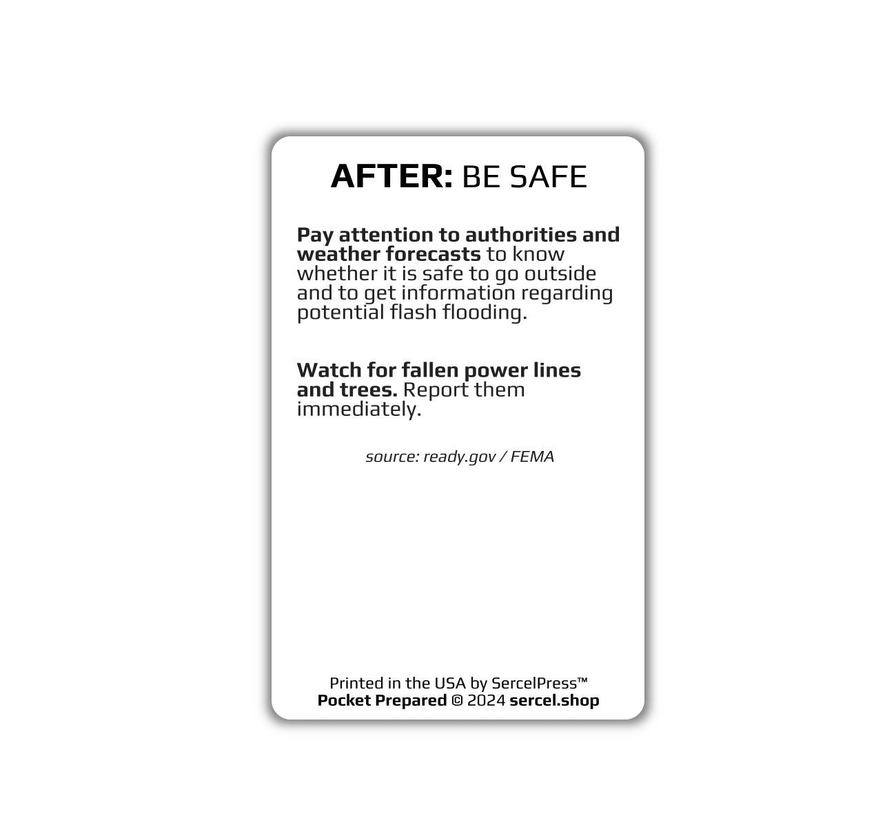 How to Survive a Thunderstorm | Pocket Prepared | Durable Wallet Emergency Response Card