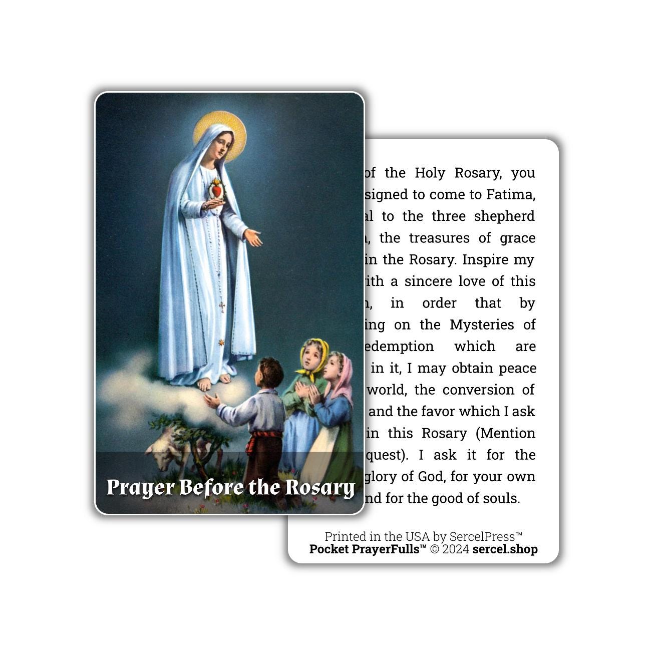 Prayer Before the Rosary: Pocket PrayerFulls™ | Durable Wallet Prayer Cards | Catholic Prayers