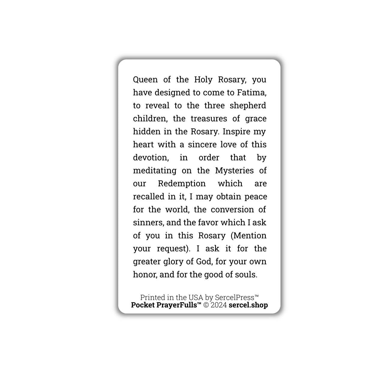 Prayer Before the Rosary: Pocket PrayerFulls™ | Durable Wallet Prayer Cards | Catholic Prayers
