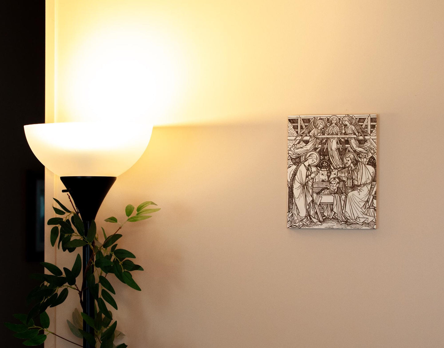 Nativity Scene, Christmas, Laser-Engraved Wood Panel Wall Art, 8" x 10" | Engraved in the USA