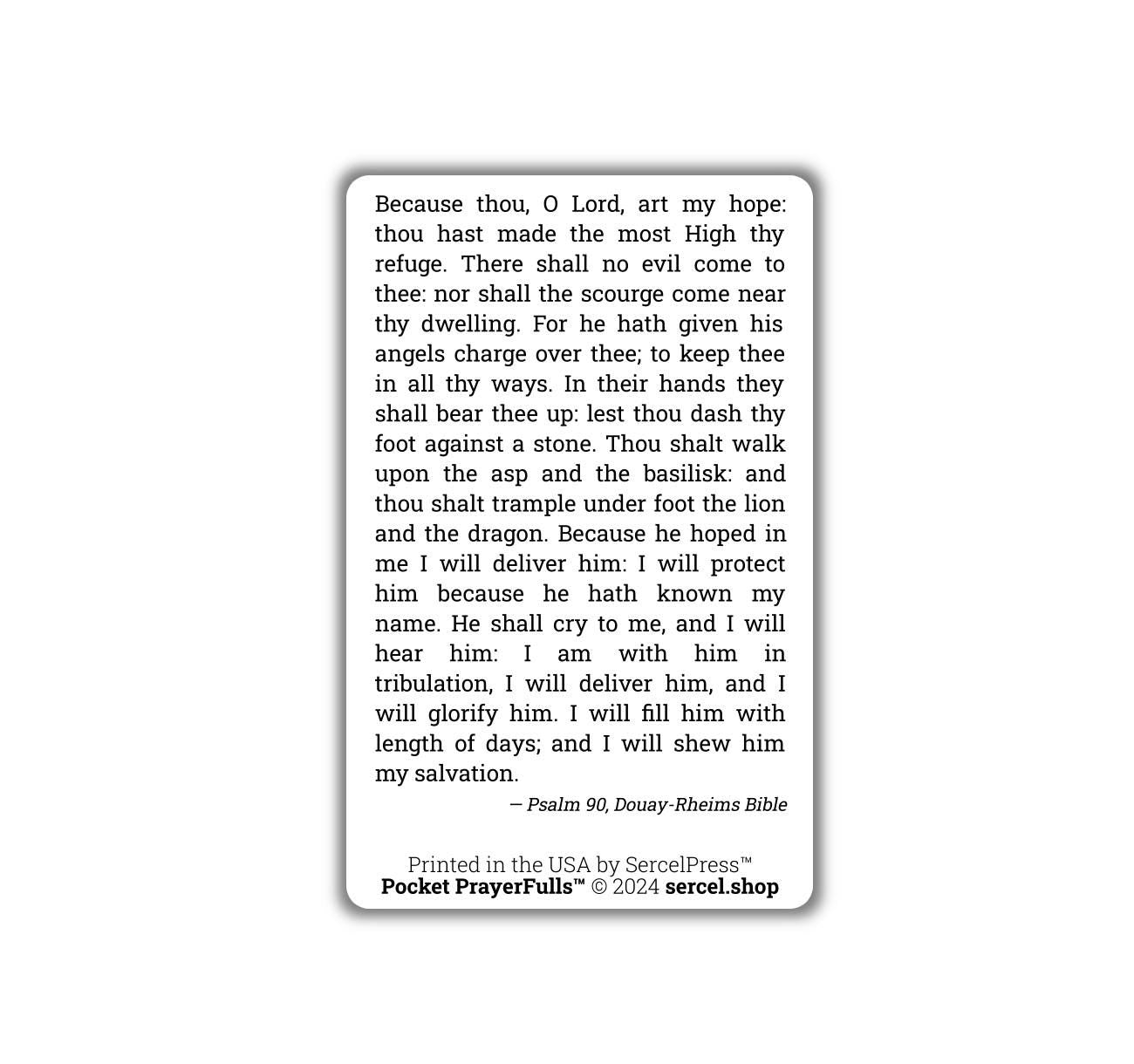 Psalm 91: Pocket PrayerFulls™ | Durable Wallet Holy Cards | Holy Bible | Douay-Rheims | Scripture | Psalms