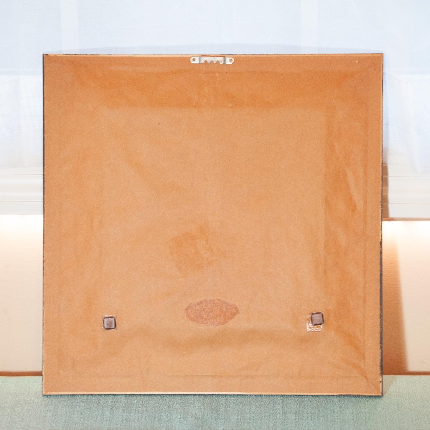 Vintage Hand-Stitched, Madonna & Child Cross Stitch, Triple-Matted and Framed, 12.5 Inch Frame with Hanger