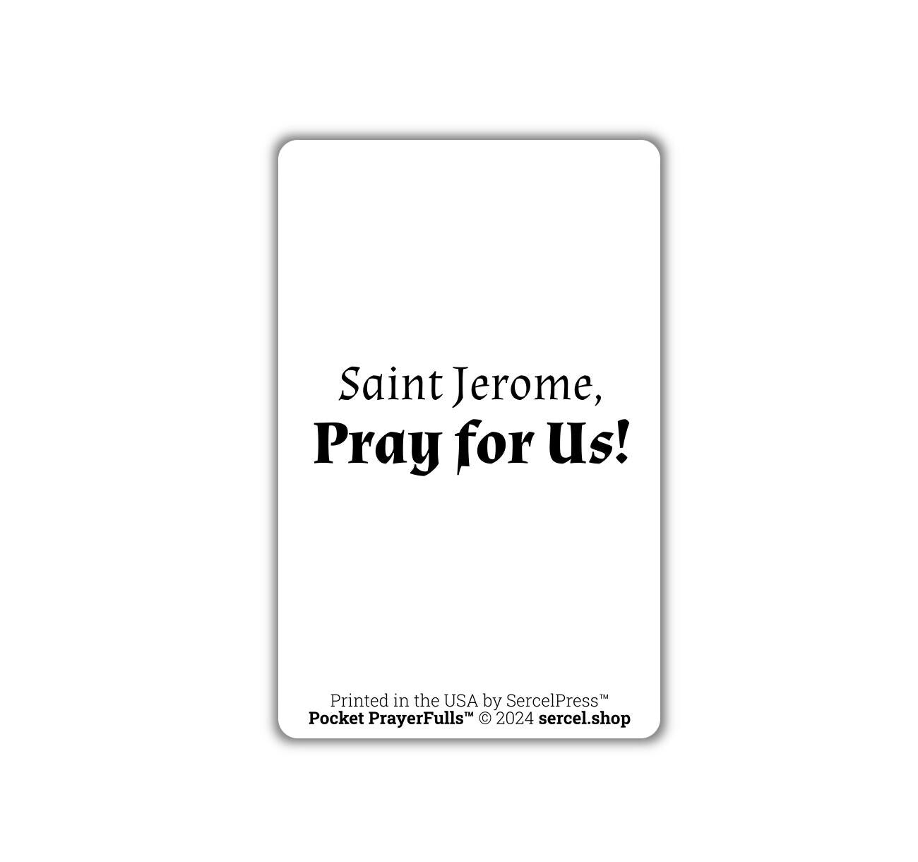 Saint Jerome: Pocket PrayerFulls™ | Durable Wallet Holy Cards | Catholic Saints