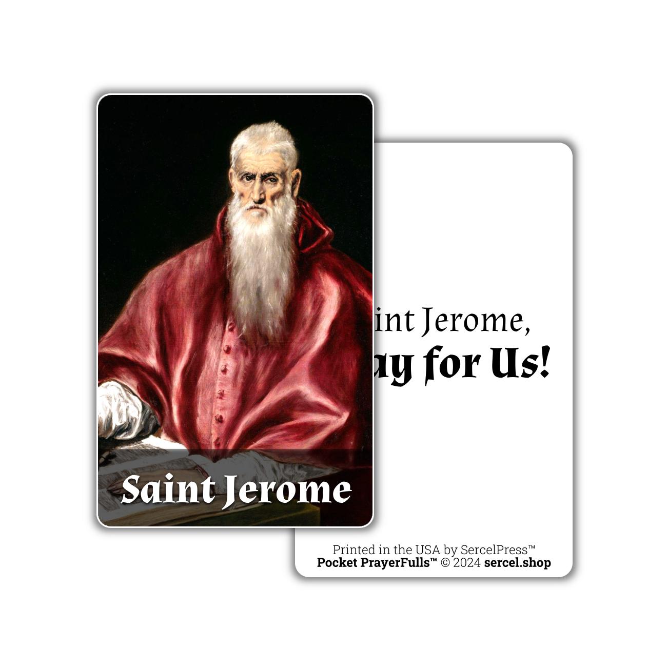 Saint Jerome: Pocket PrayerFulls™ | Durable Wallet Holy Cards | Catholic Saints