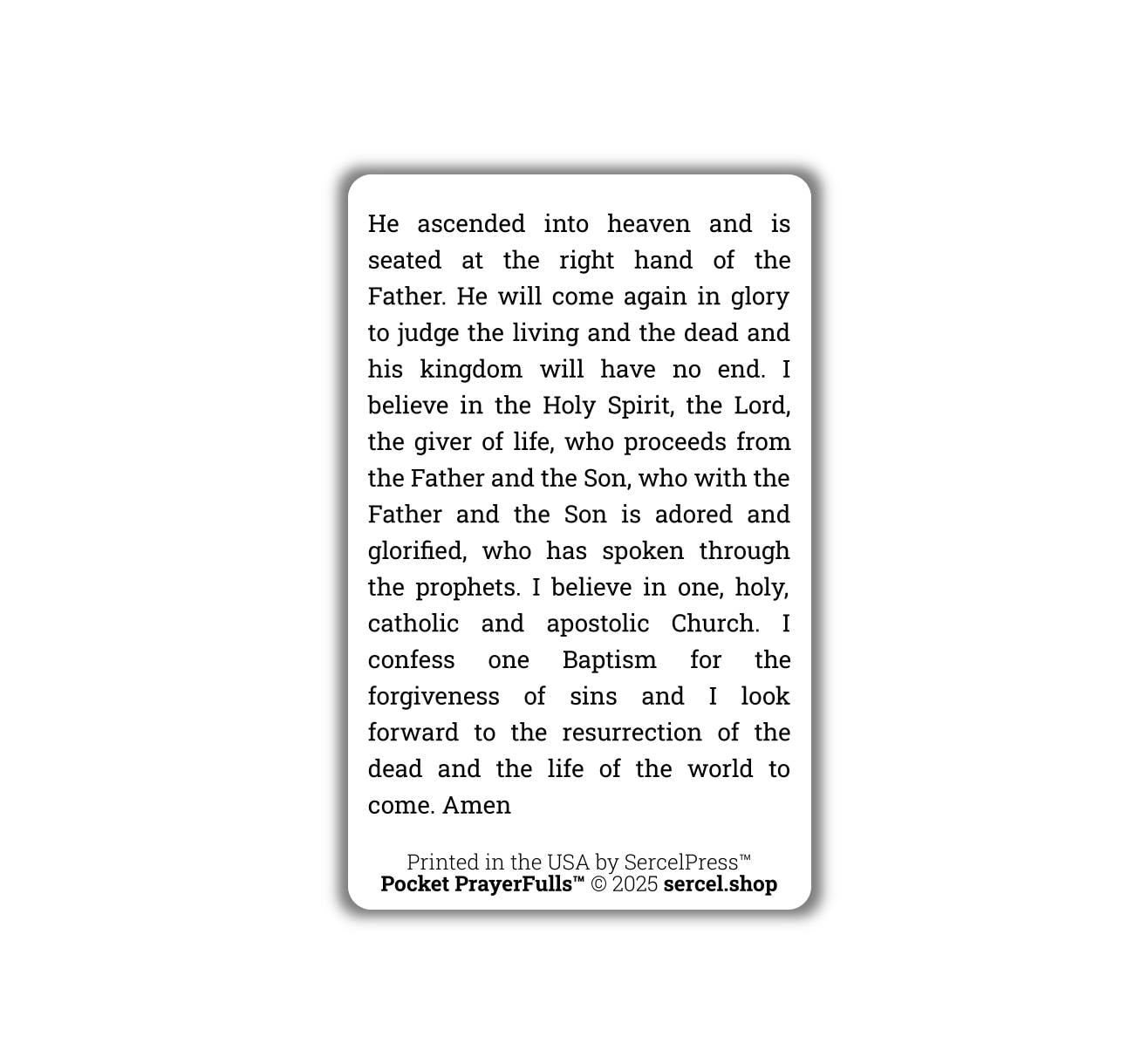 The Nicene Creed | Pocket PrayerFulls™ | Uncompromising Holy Cards — Built to Last. Backed for Life