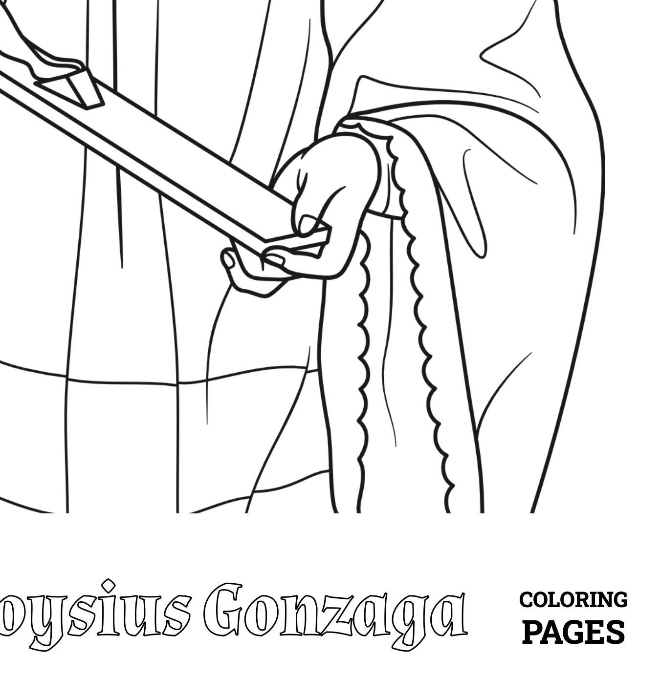 Saint Aloysius Gonzaga, Printable Catholic Coloring Page, High-Resolution PDF Download, Unlimited Prints, Catholic Education, Homeschool
