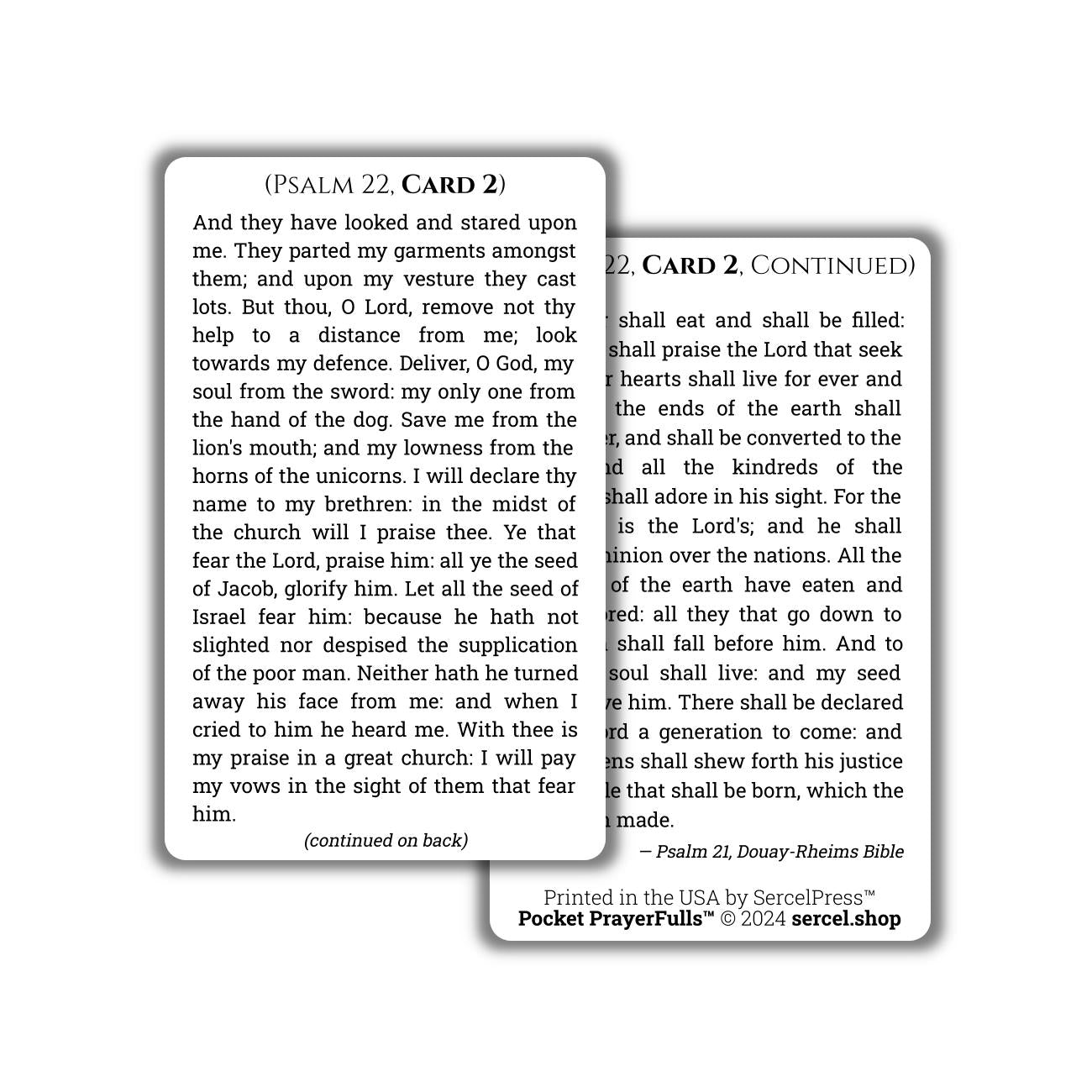 Psalm 22 — On Two Cards: Pocket PrayerFulls™ | Pocket PrayerFulls™ | Uncompromising Holy Cards — Built to Last. Backed for Life | Psalms