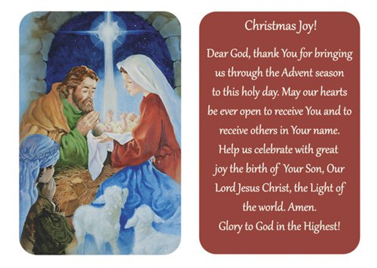 Christmas Wallet Holy Cards & Prayers, Pack of 54