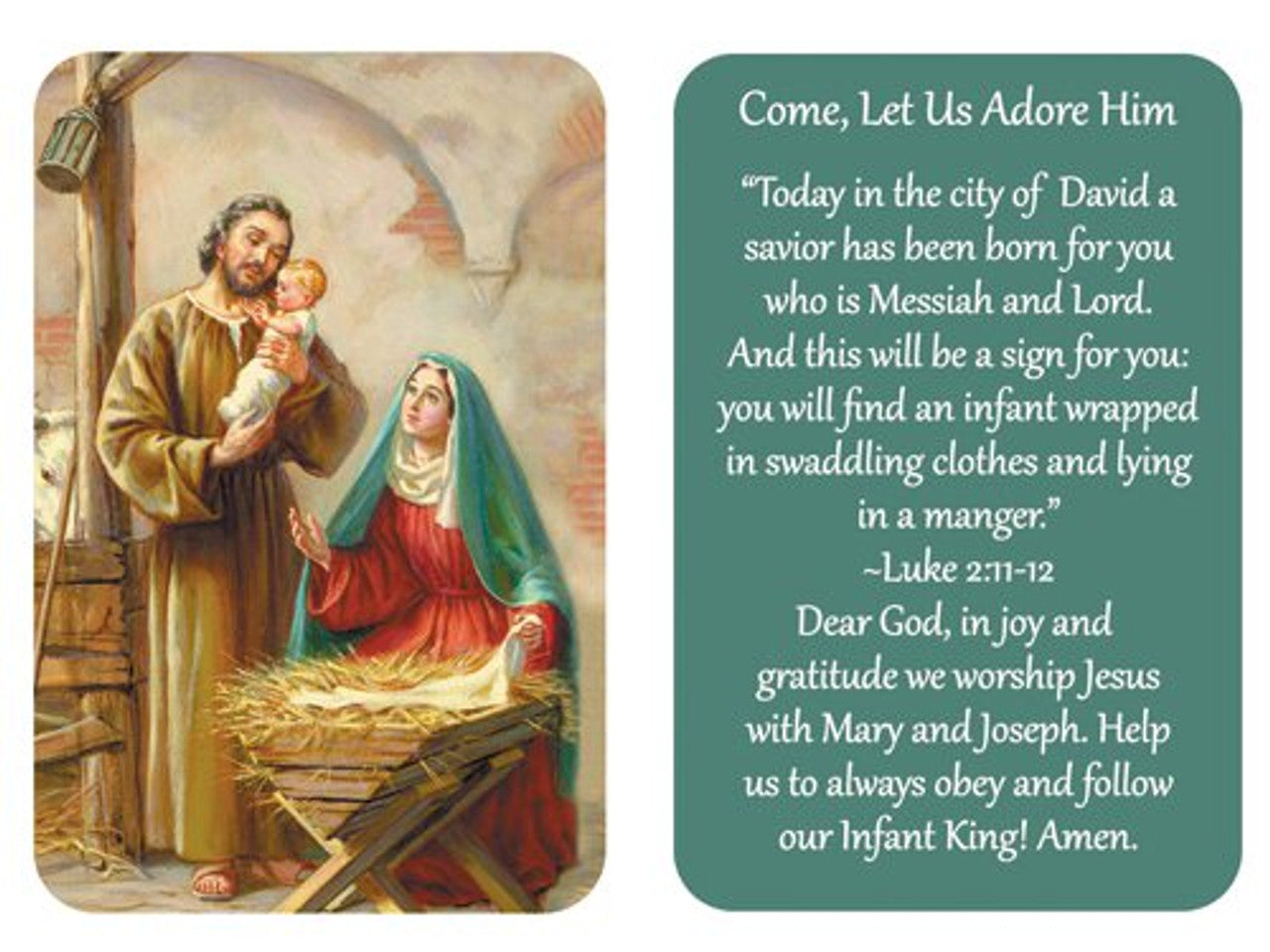 Christmas Wallet Holy Cards & Prayers, Pack of 54
