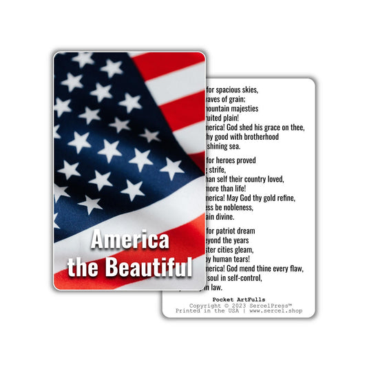 America the Beautiful | Durable Wallet Patriotic Song Card | 4th of July | Independence Day | United States of America