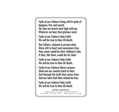 Faith of our Fathers | Durable Wallet Patriotic Song Card | 4th of July | Independence Day | United States of America