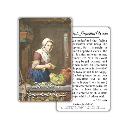 The Most Important Work, C.S. Lewis | Durable Art Cards for Wallet, Pocket, Bookmark | Homemaker Gift