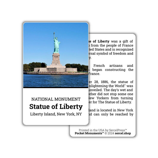 Statue of Liberty | National Monument | Durable Wallet Souvenir Card | United States of America