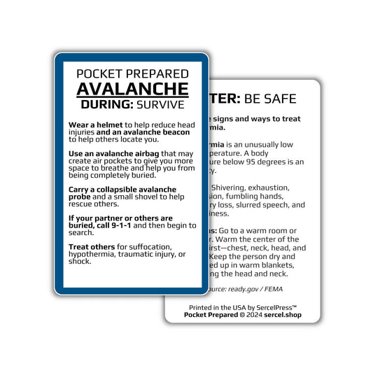 How to Survive an Avalanche | Pocket Prepared | Durable Wallet Emergency Response Card