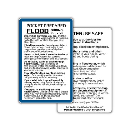 How to Survive a Flood | Pocket Prepared | Durable Wallet Emergency Response Card