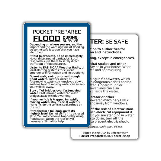 How to Survive a Flood | Pocket Prepared | Durable Wallet Emergency Response Card