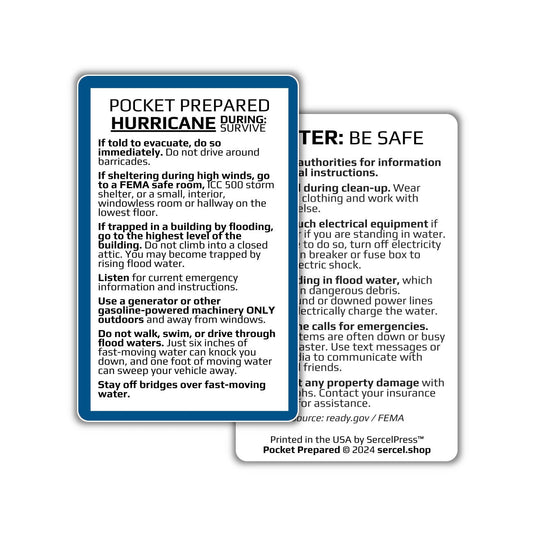 How to Survive a Hurricane | Pocket Prepared | Durable Wallet Emergency Response Card