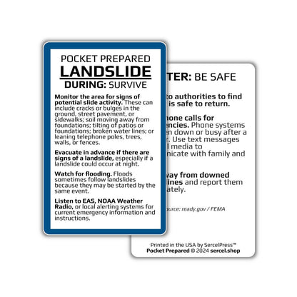 How to Survive a Landslide | Pocket Prepared | Durable Wallet Emergency Response Card