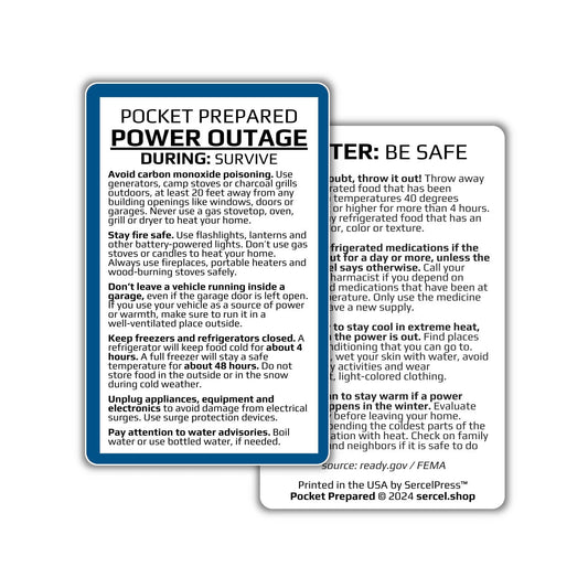 How to Survive a Power Outage | Pocket Prepared | Durable Wallet Emergency Response Card