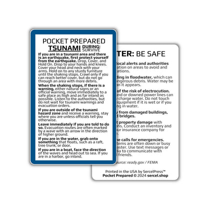 How to Survive a Tsunami | Pocket Prepared | Durable Wallet Emergency Response Card
