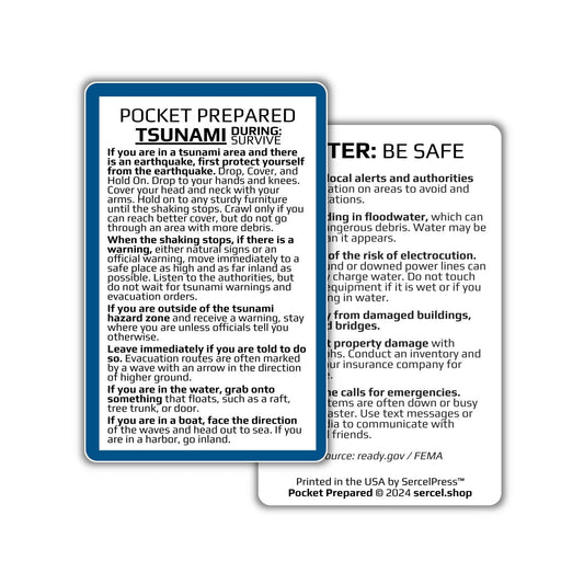 How to Survive a Tsunami | Pocket Prepared | Durable Wallet Emergency Response Card
