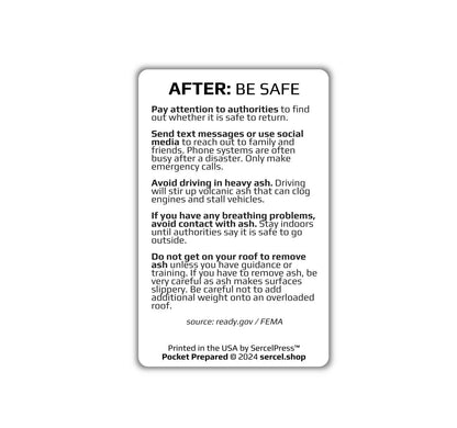 How to Survive a Volcano | Pocket Prepared | Durable Wallet Emergency Response Card