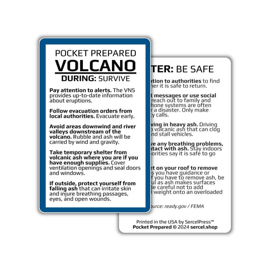 How to Survive a Volcano | Pocket Prepared | Durable Wallet Emergency Response Card