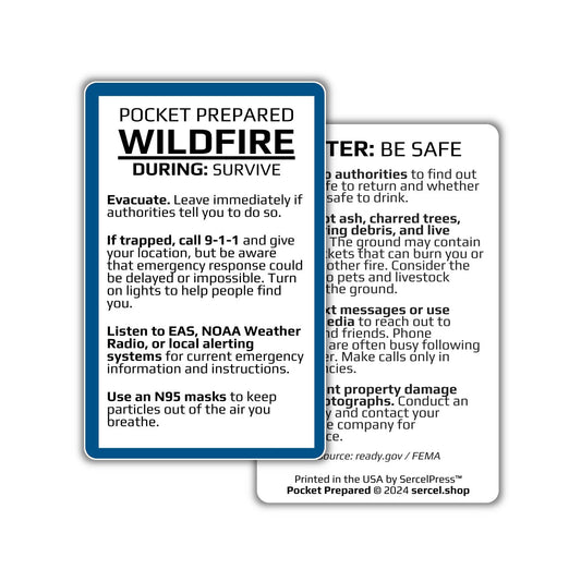 How to Survive a Wildfire | Pocket Prepared | Durable Wallet Emergency Response Card