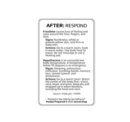 How to Survive a Winter Storm | Pocket Prepared | Durable Wallet Emergency Response Card
