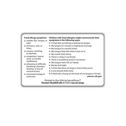 I Have a Peanut Allergy | Durable Wallet Allergy Medical Card | Food Allergy | Pocket HealthFulls