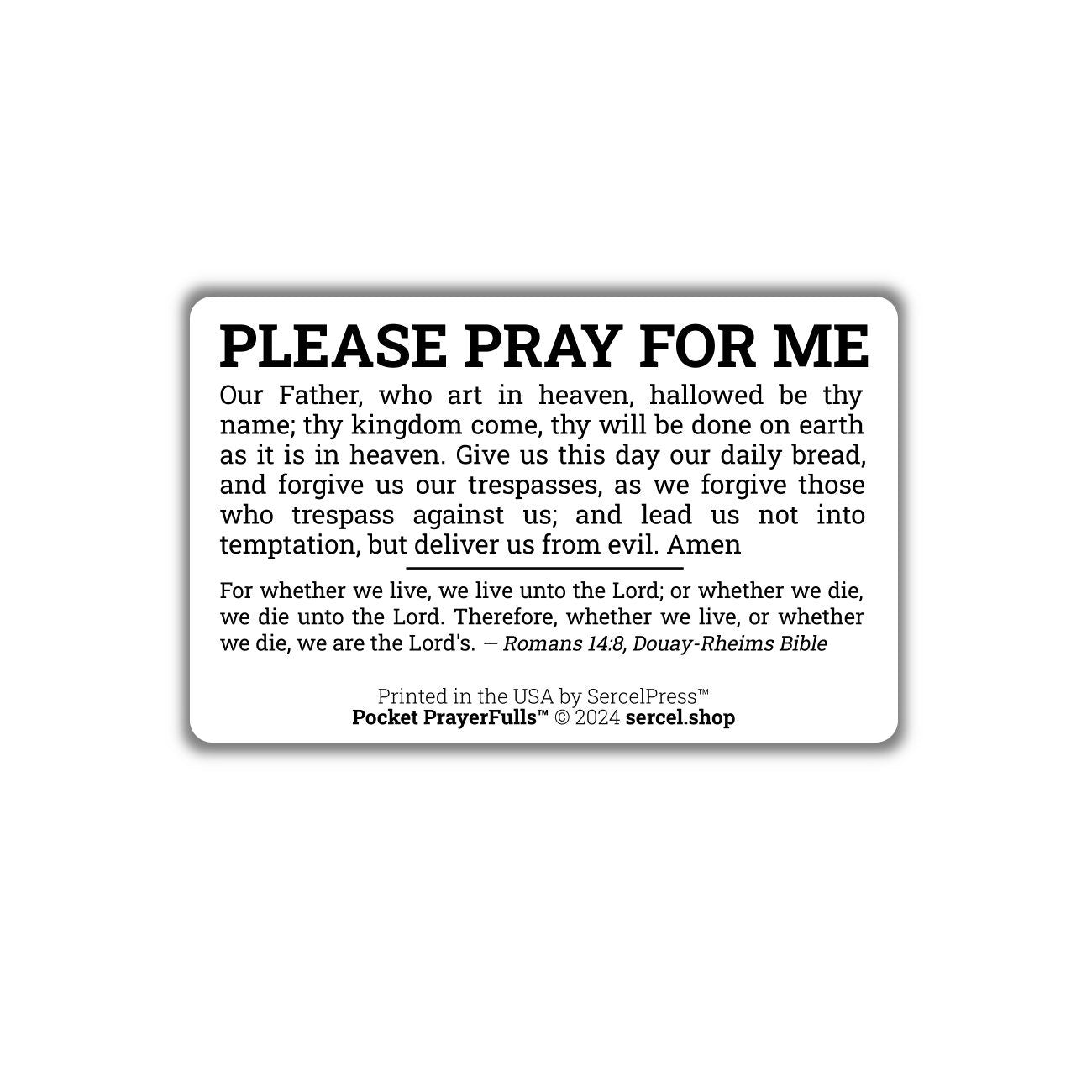 I am a Catholic - Our Lady of Perpetual Help - In Case of Emergency Please Call a Priest | Pocket PrayerFulls™ | Uncompromising Holy Cards