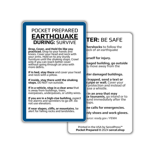 How to Survive an Earthquake | Pocket Prepared | Durable Wallet Emergency Response Card