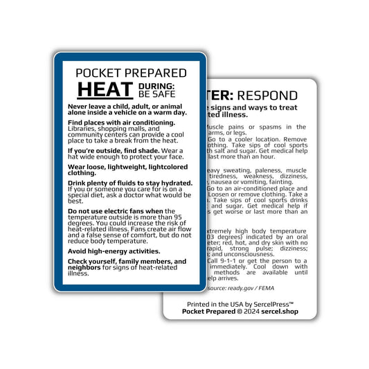 How to Survive Extreme Heat | Pocket Prepared | Durable Wallet Emergency Response Card