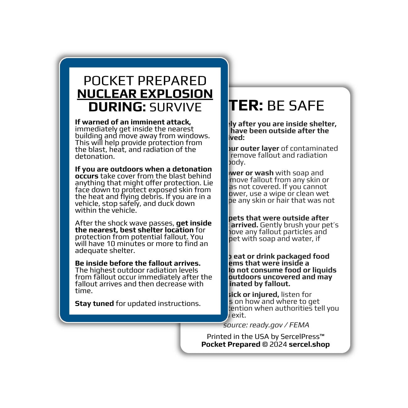 How to Survive a Nuclear Explosion | Pocket Prepared | Durable Wallet Emergency Response Card