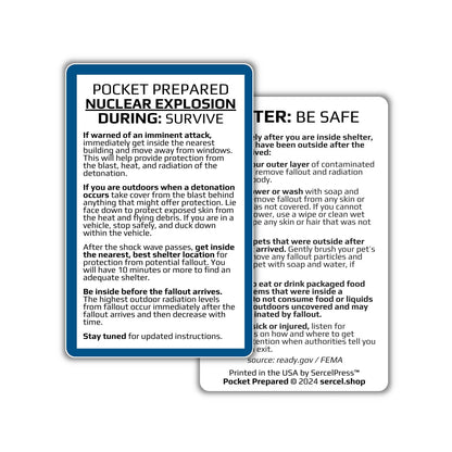 How to Survive a Nuclear Explosion | Pocket Prepared | Durable Wallet Emergency Response Card