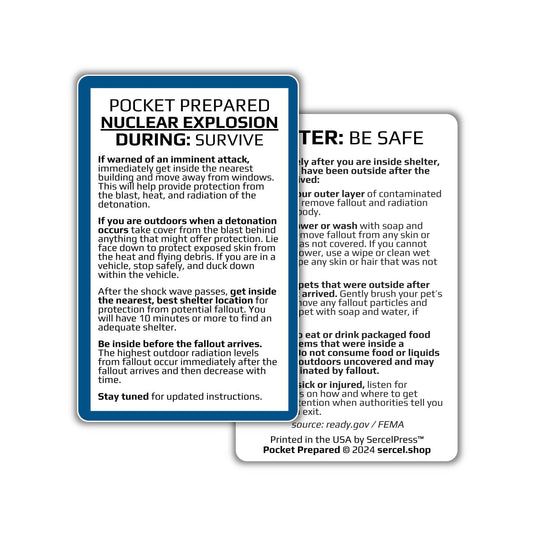How to Survive a Nuclear Explosion | Pocket Prepared | Durable Wallet Emergency Response Card