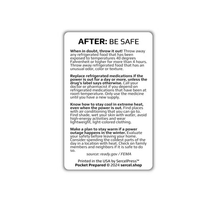 How to Survive a Power Outage | Pocket Prepared | Durable Wallet Emergency Response Card