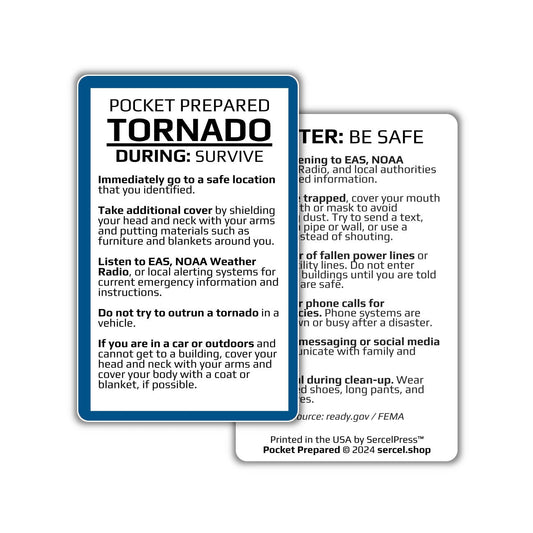 How to Survive a Tornado | Pocket Prepared | Durable Wallet Emergency Response Card