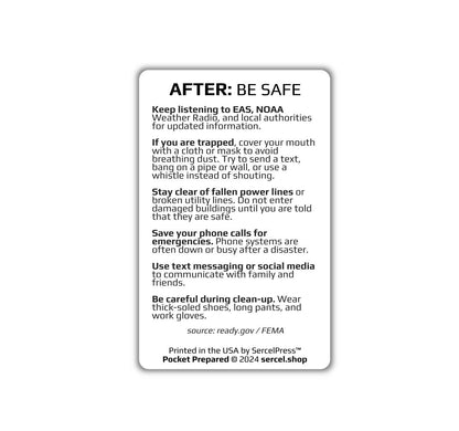 How to Survive a Tornado | Pocket Prepared | Durable Wallet Emergency Response Card
